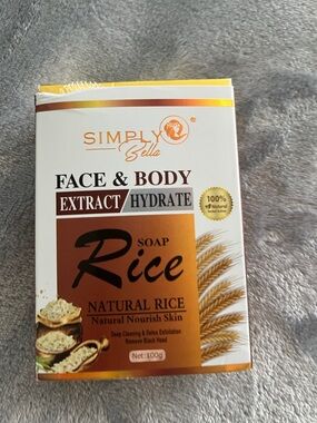 Simply Belle Rice Face & Body Soap - White, Brown, Gold Packaging
